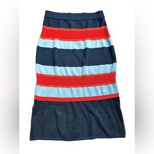 Vivienne Westwood Anglomania Knit/Mesh Striped skirt SZ M
